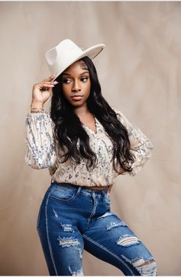 Nude Sequins Cropped Blouse