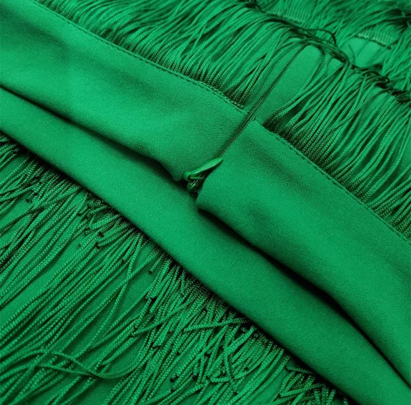 Holiday Green Tassel Skirt