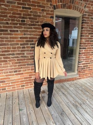 Khaki Peplum Trench Coat