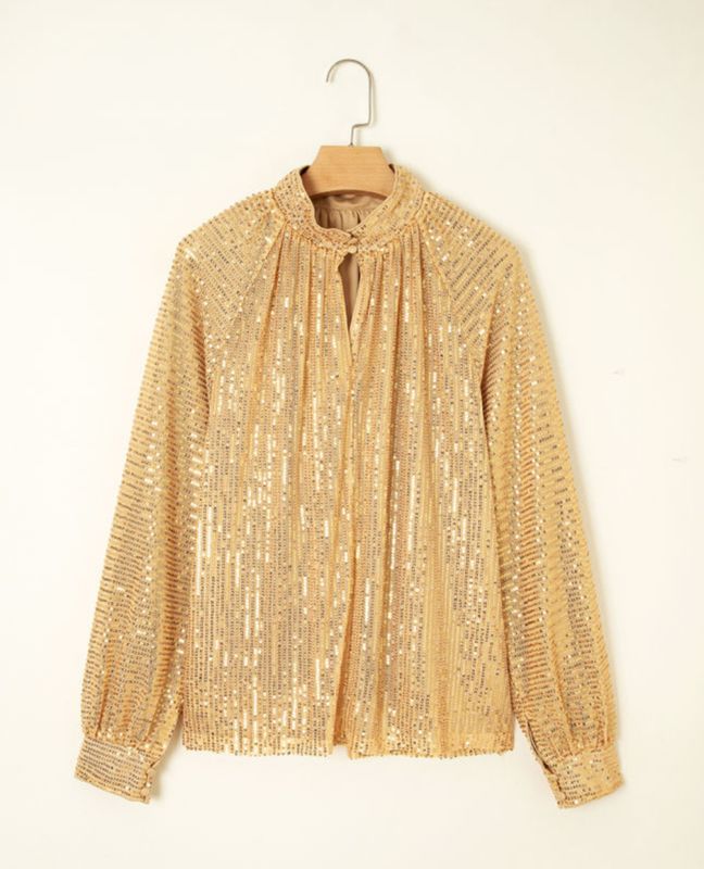 Sequins in Gold Blouse