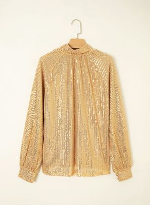 Sequins in Gold Blouse