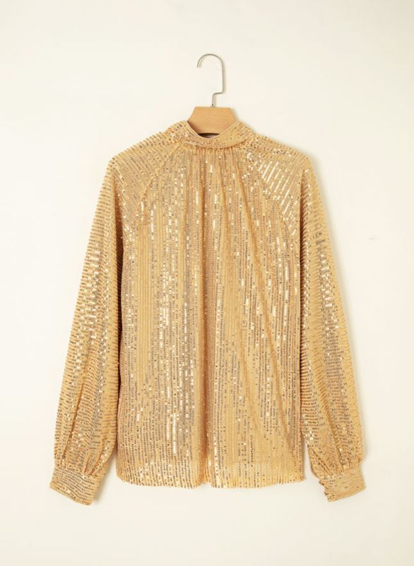 Sequins in Gold Blouse