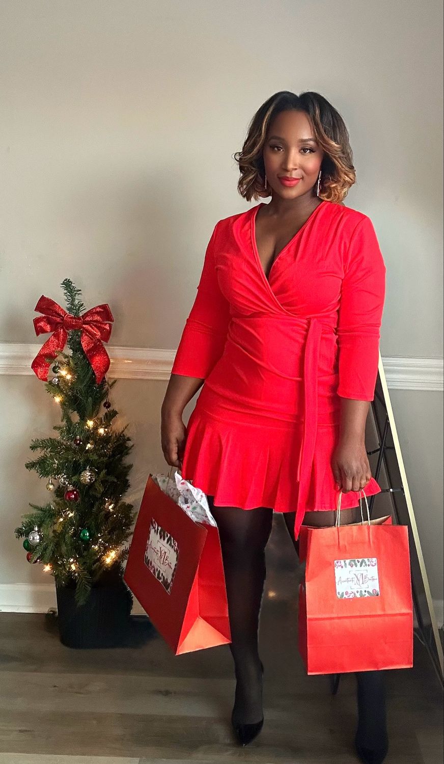 Red Belted Dress (Plus Size)