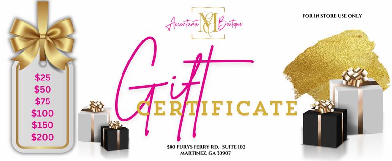 Gift Certificate (purchase In Store Only)
