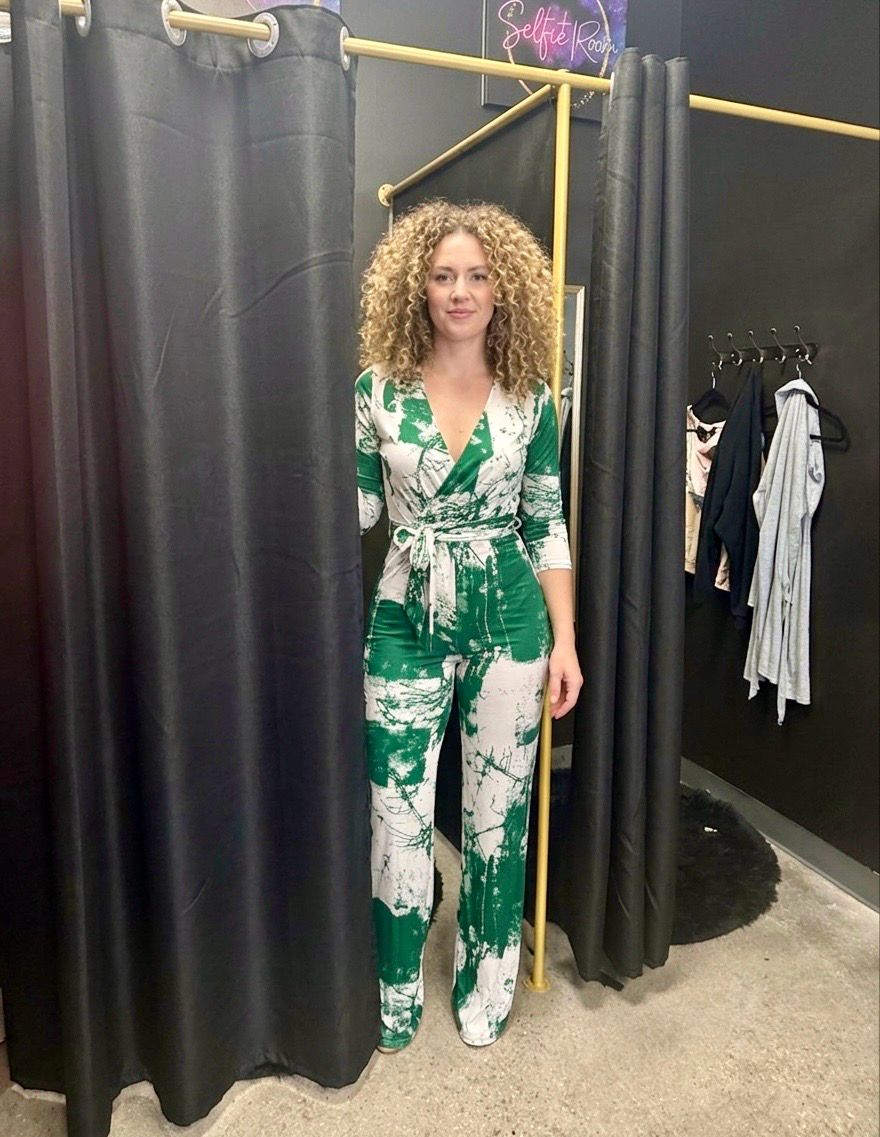 Money Green Tye Dye Jumpsuit