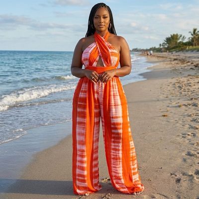 Tiger Orange Tye Dye Crisscross Jumper