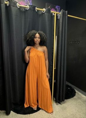 Orange Sherbet Off the Shoulder Jumper