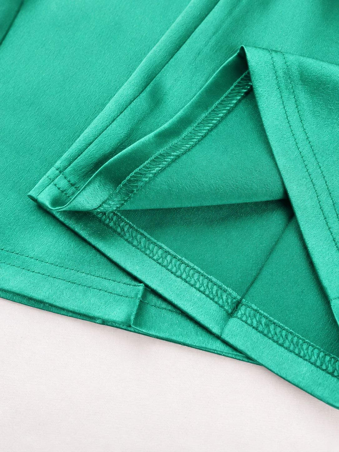 Aquamarine Stone Satin Wide-legged Trousers