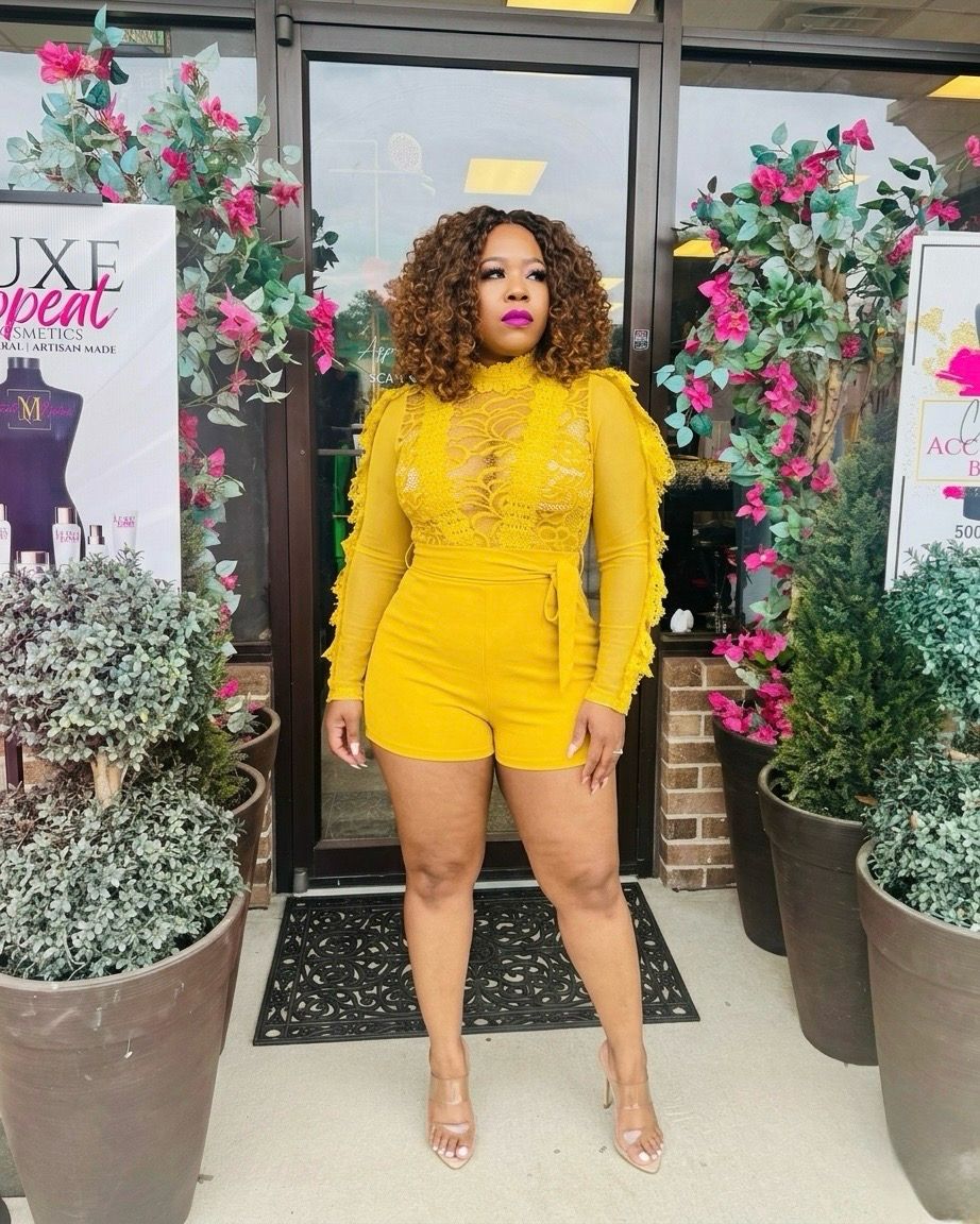 Yellow Lace Romper