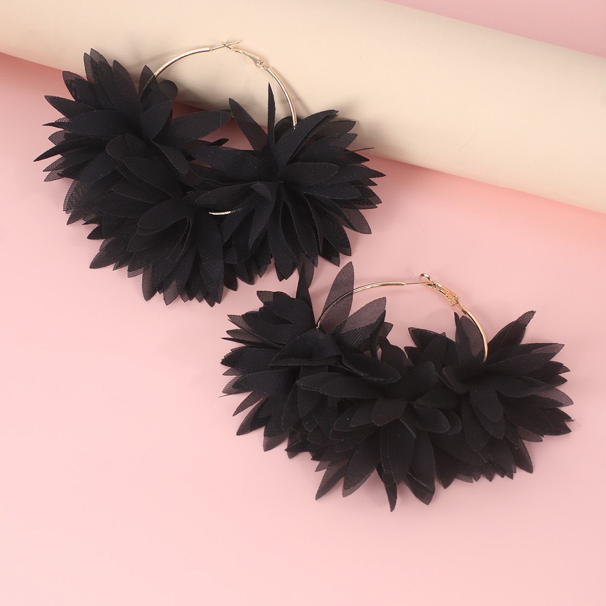 Black Chiffon Petals