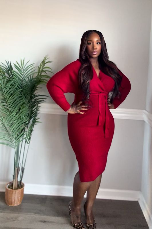 Diva in Fall Sweater Dress