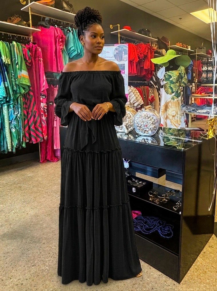 Midnight Black Boho Maxi