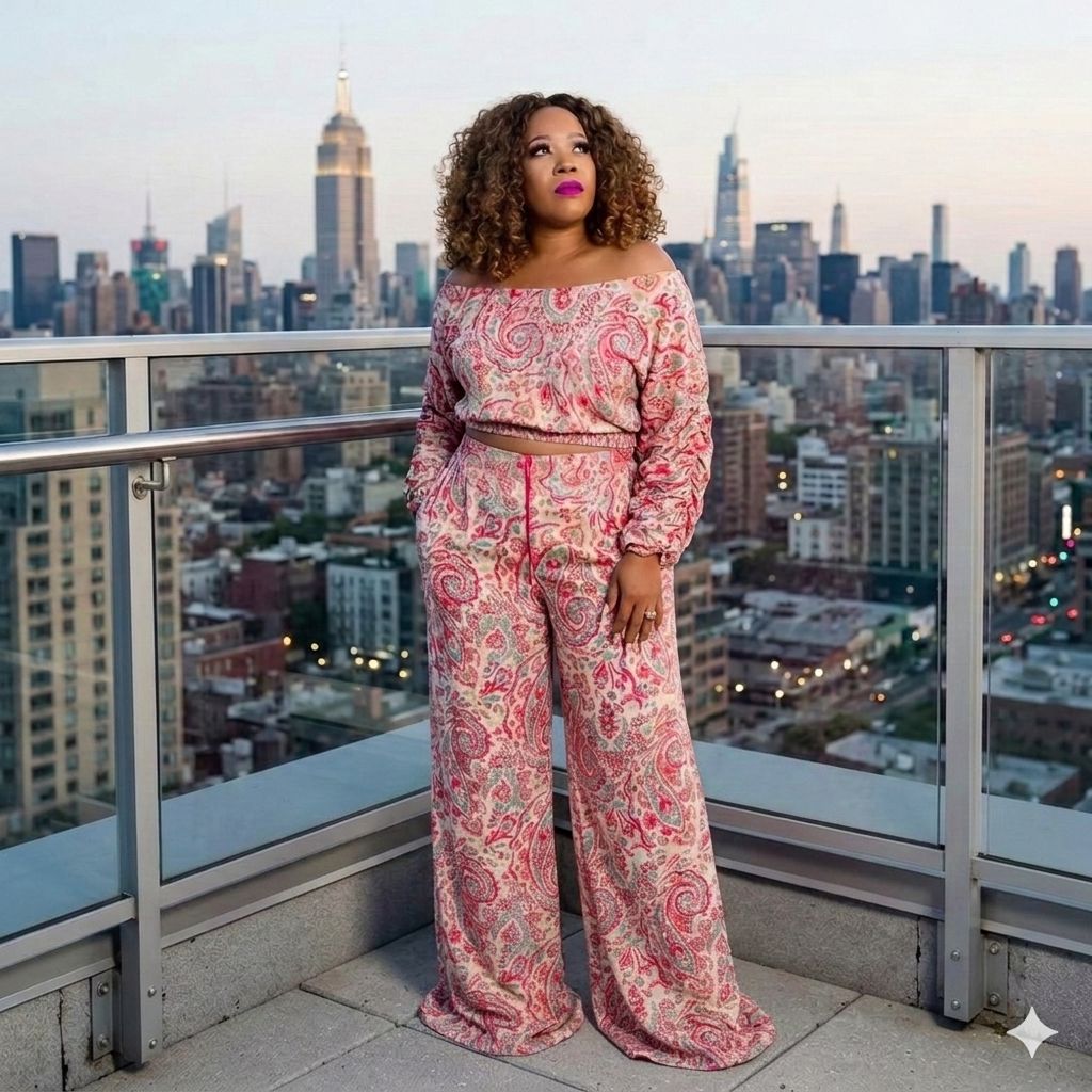 Paisley Pink 2 Piece Cropped Set