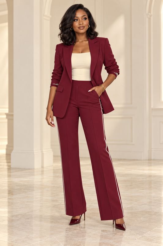 Crimson Soft Structured 2 Piece Suit