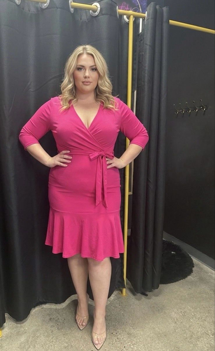 Rose Belted Dress (Plus Size)