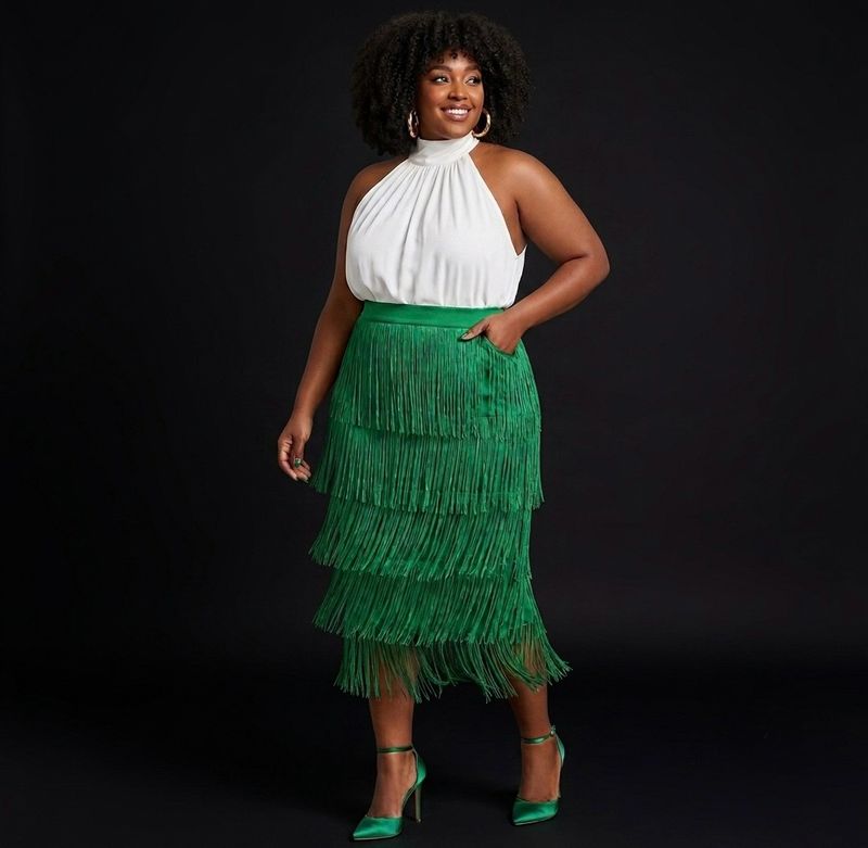 Holiday Green Tassel Skirt