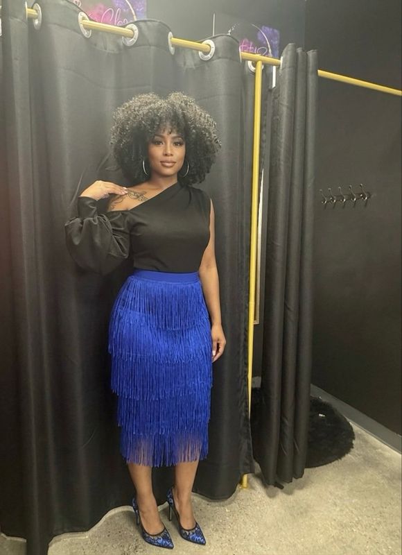Jewel Blue Tassel Skirt