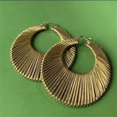 Gold Faux Leather Hoops