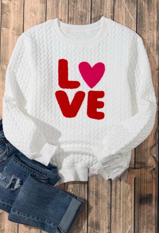 Love Cable Knit Sweatshirt
