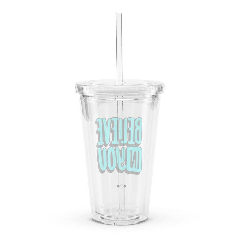 Clear plastic tumbler