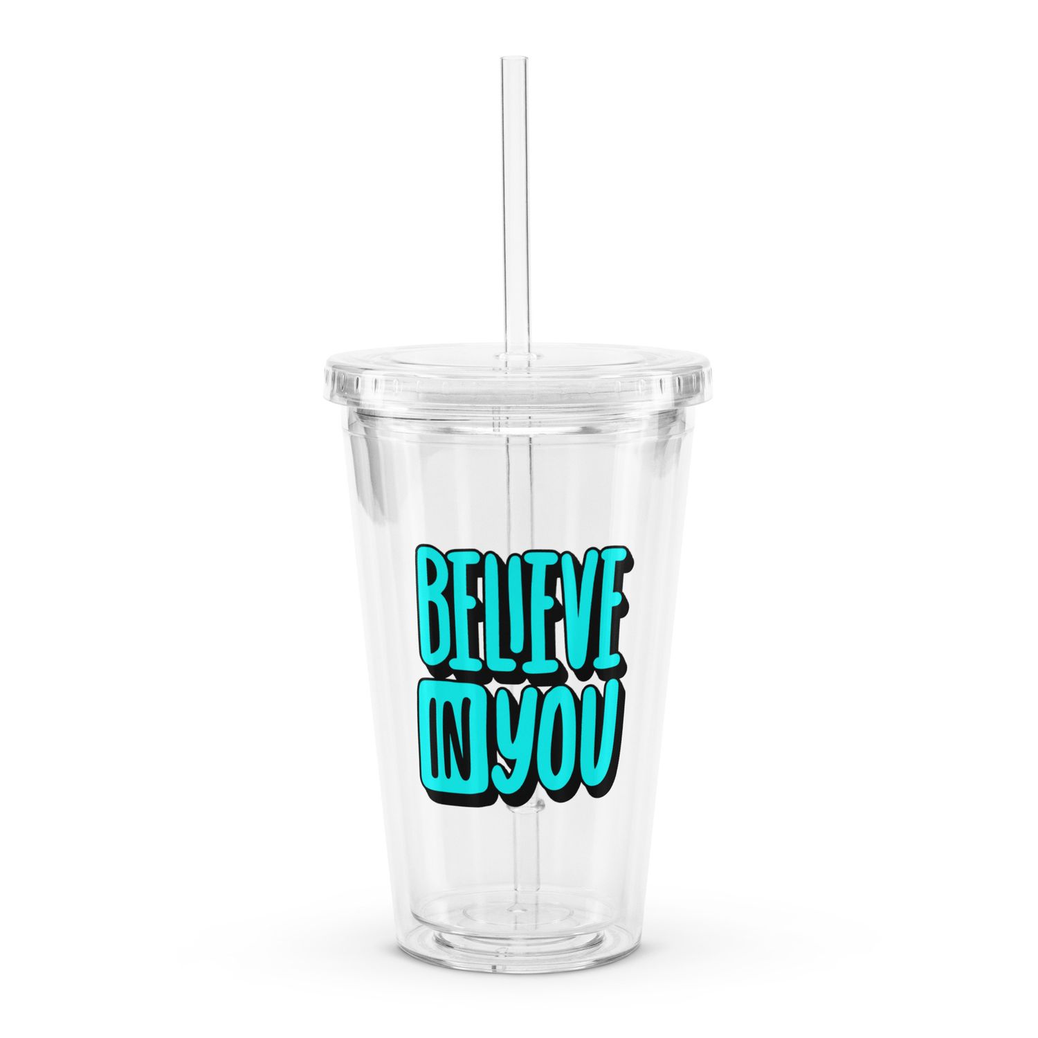 Clear plastic tumbler