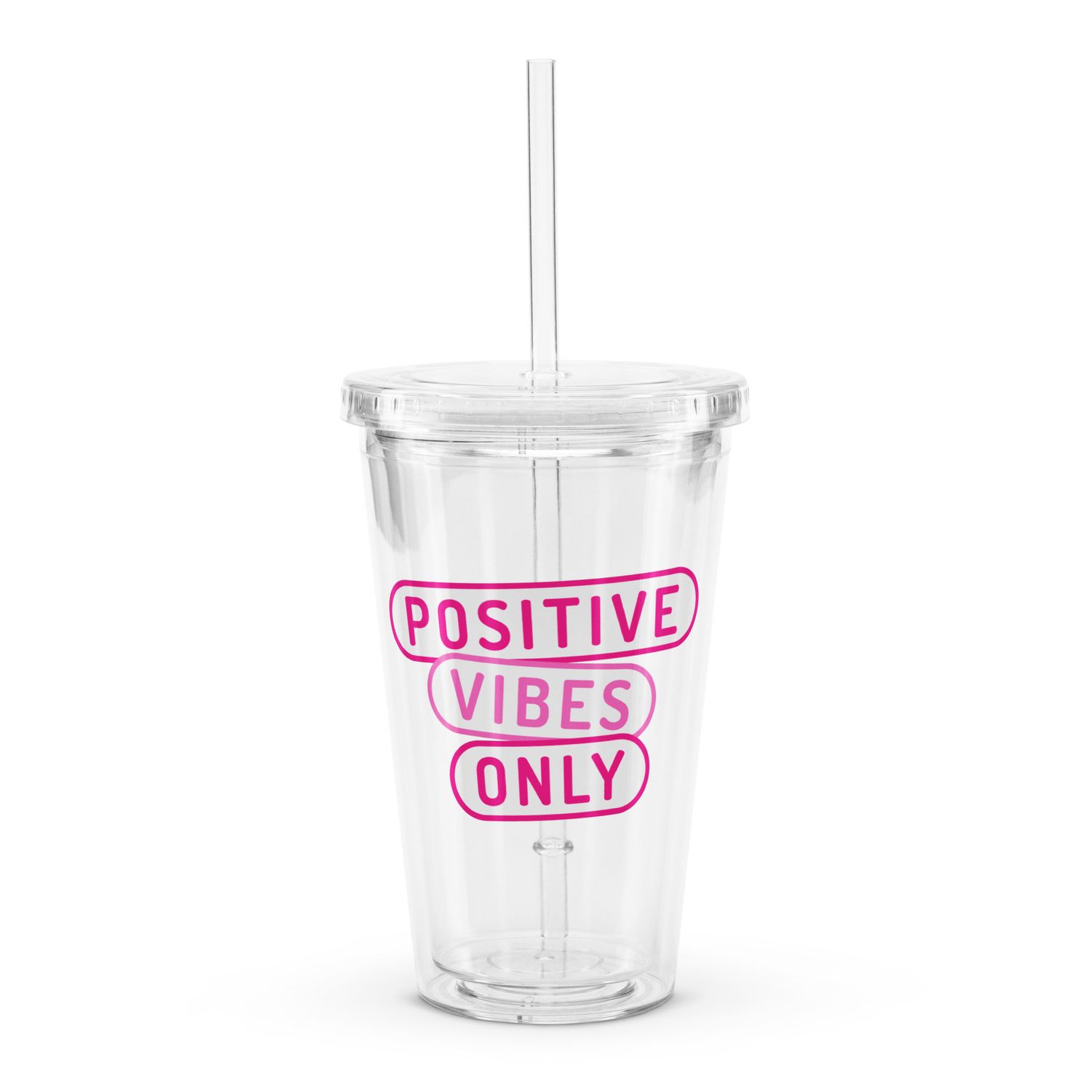 Positive Clear plastic tumbler