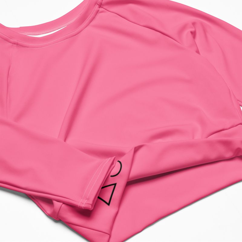 Tickle Me Pink Recycled long-sleeve crop top
