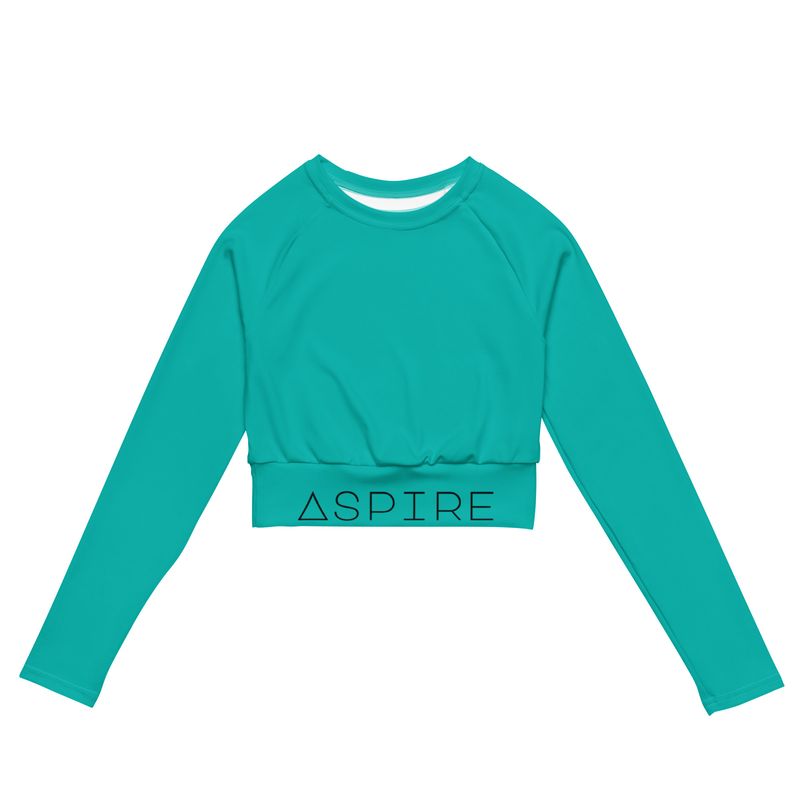 Iris Blue Recycled long-sleeve crop top