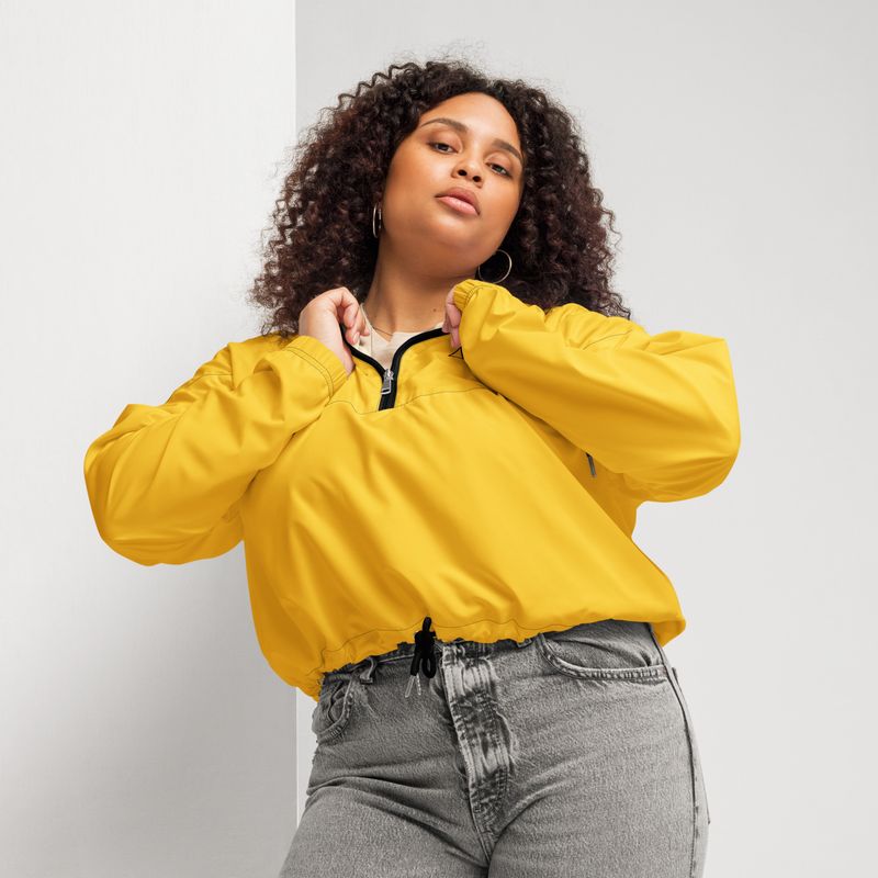 Yellow Women’s cropped windbreaker