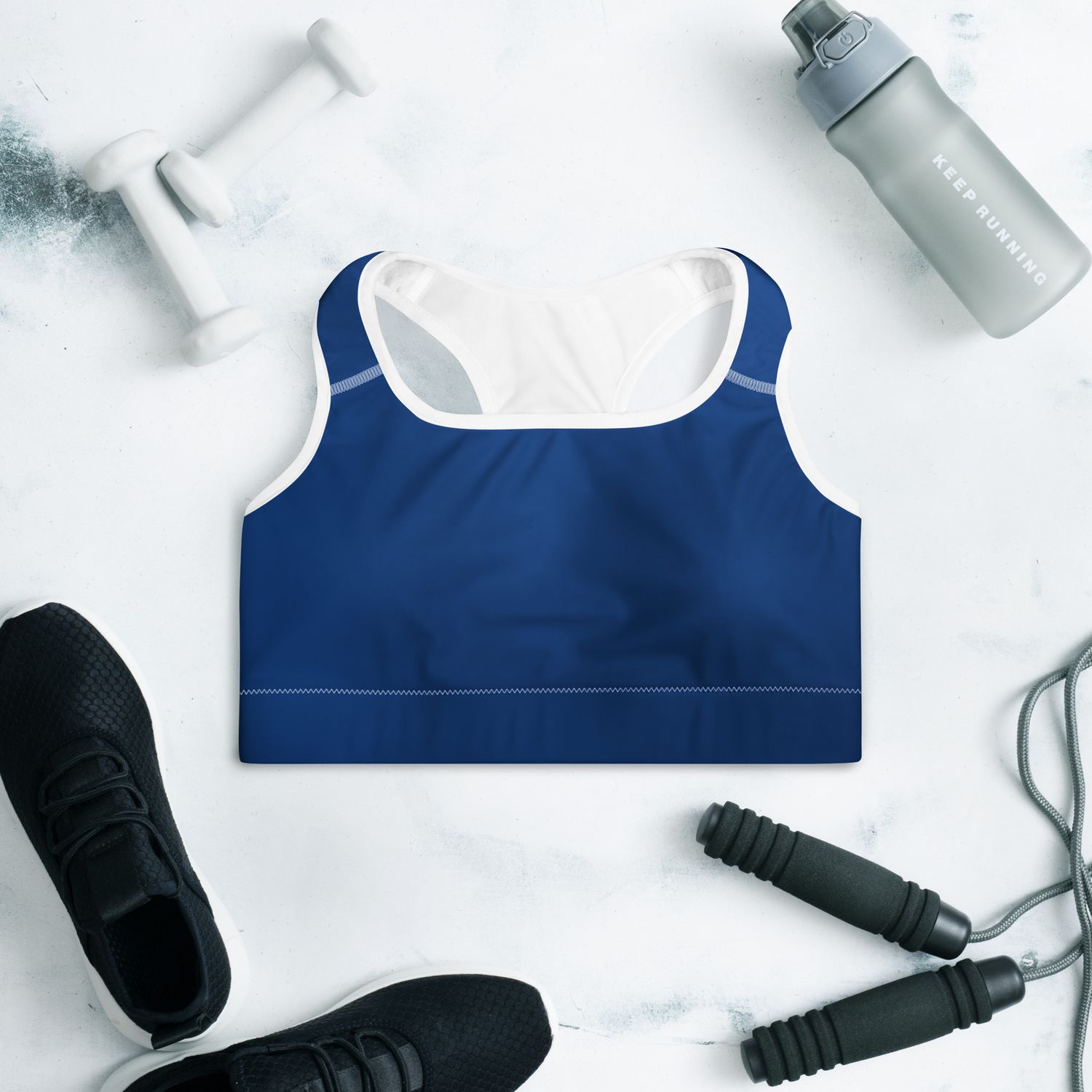 Blue Padded Sports Bra