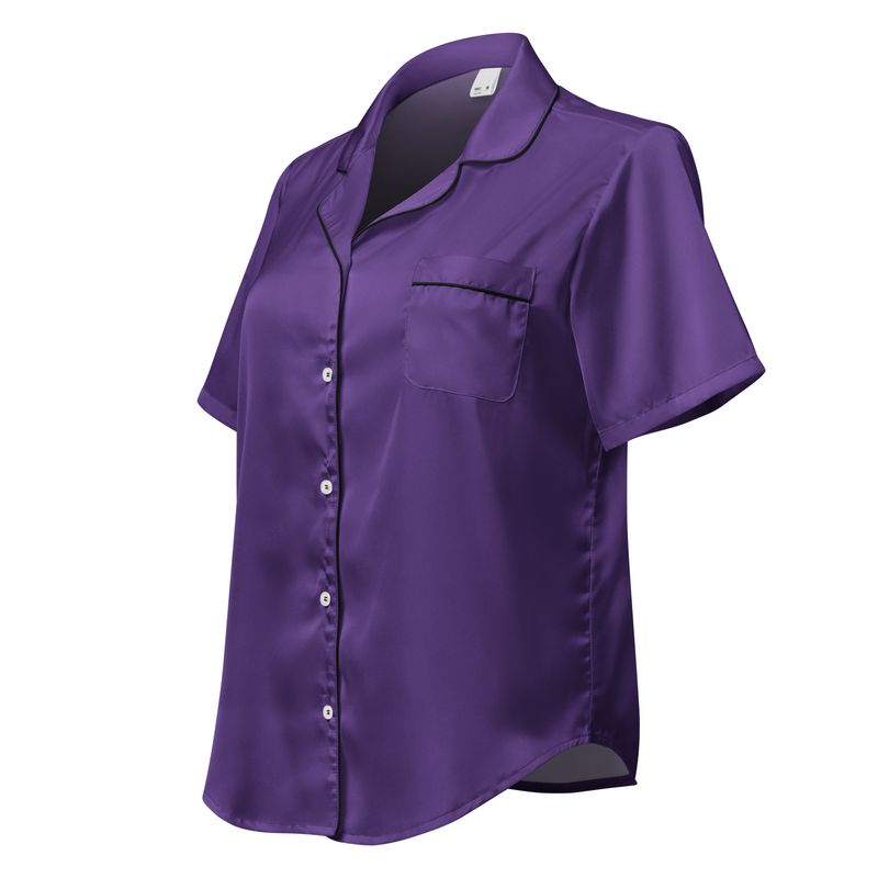 All-over print women’s short sleeve pajama top
