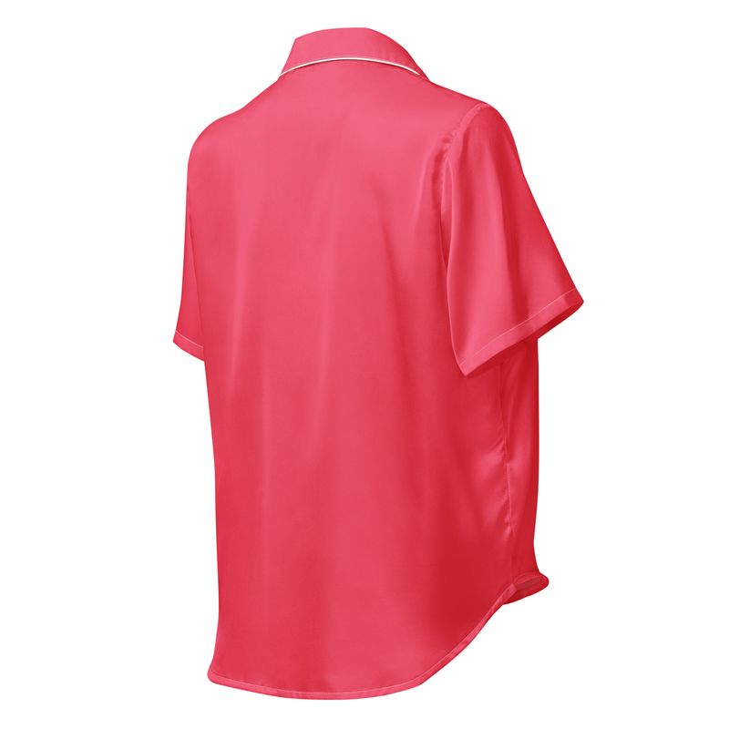 Coral Rose All-over print women’s short sleeve pajama top