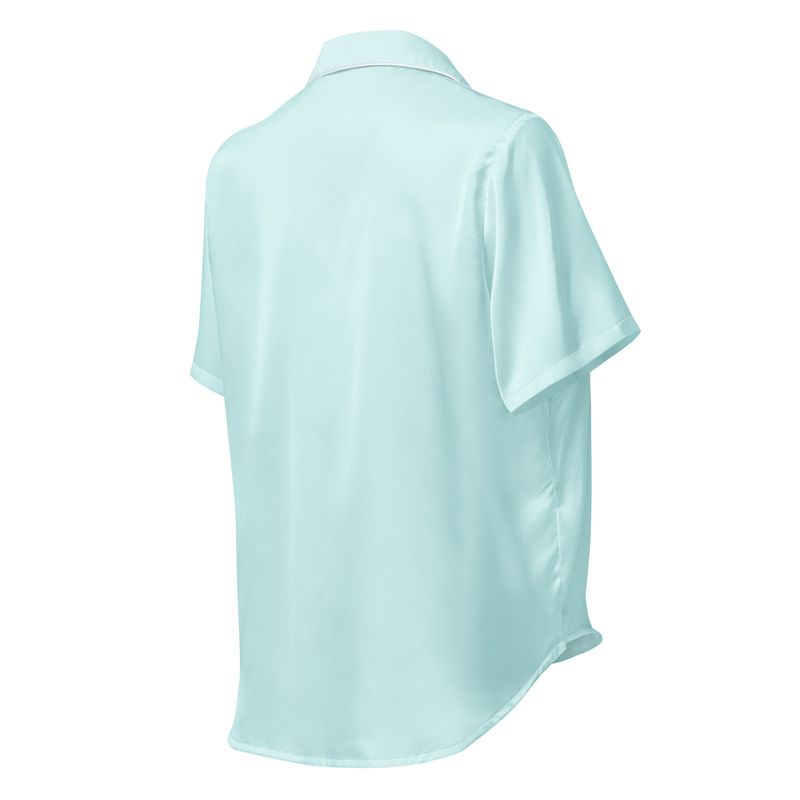 Sky Blue All-over print women’s short sleeve pajama top