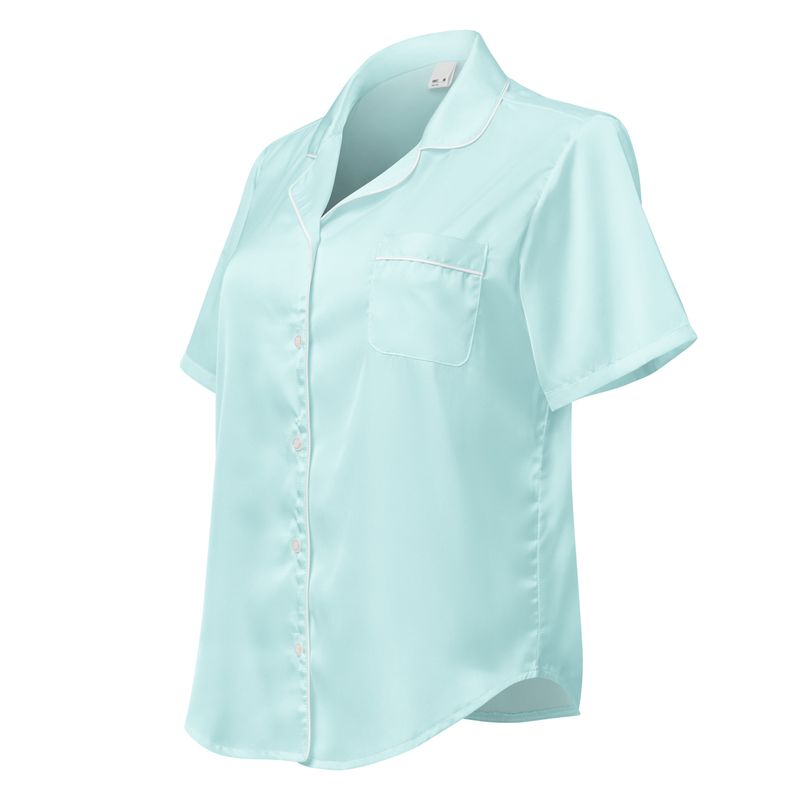 Sky Blue All-over print women’s short sleeve pajama top