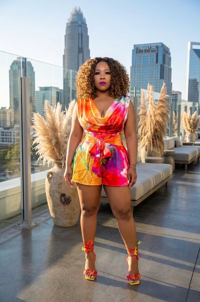 Uptown Floral Satin Romper