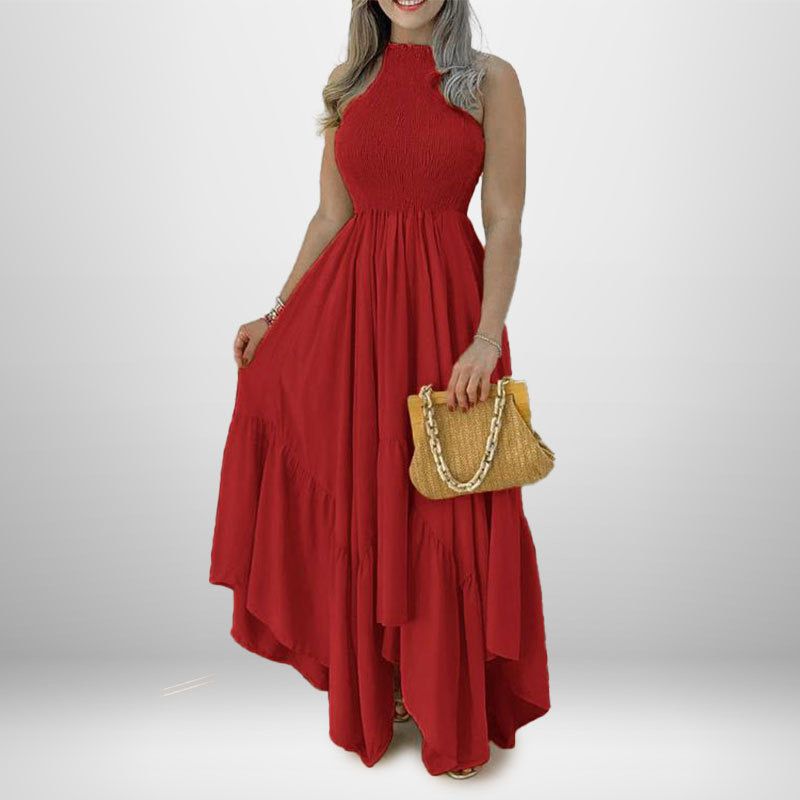 Sassy Red Halter Dress