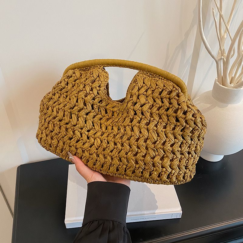 Tan Straw Handbag