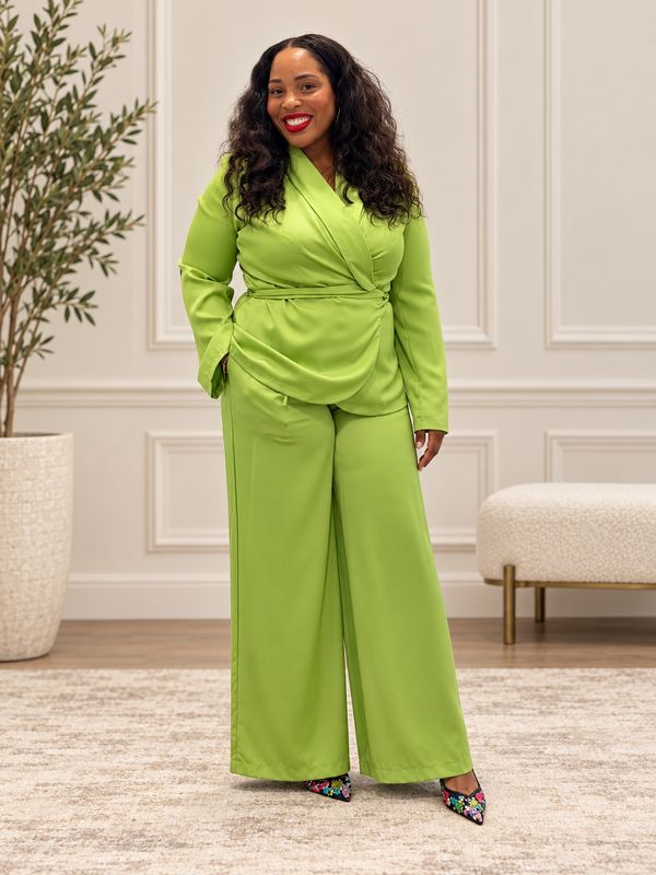 Apple Green Satin Suit