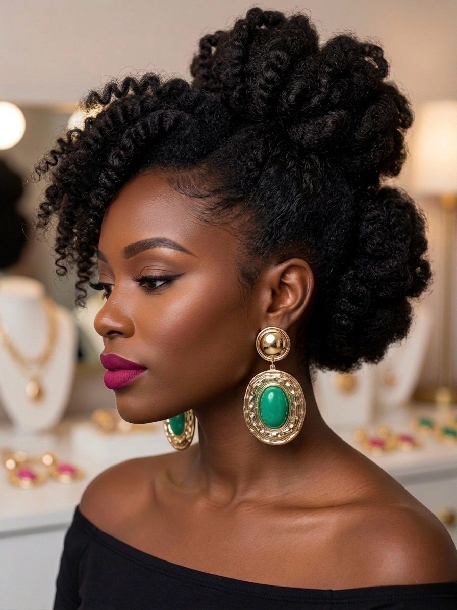 Green Ornate Earring