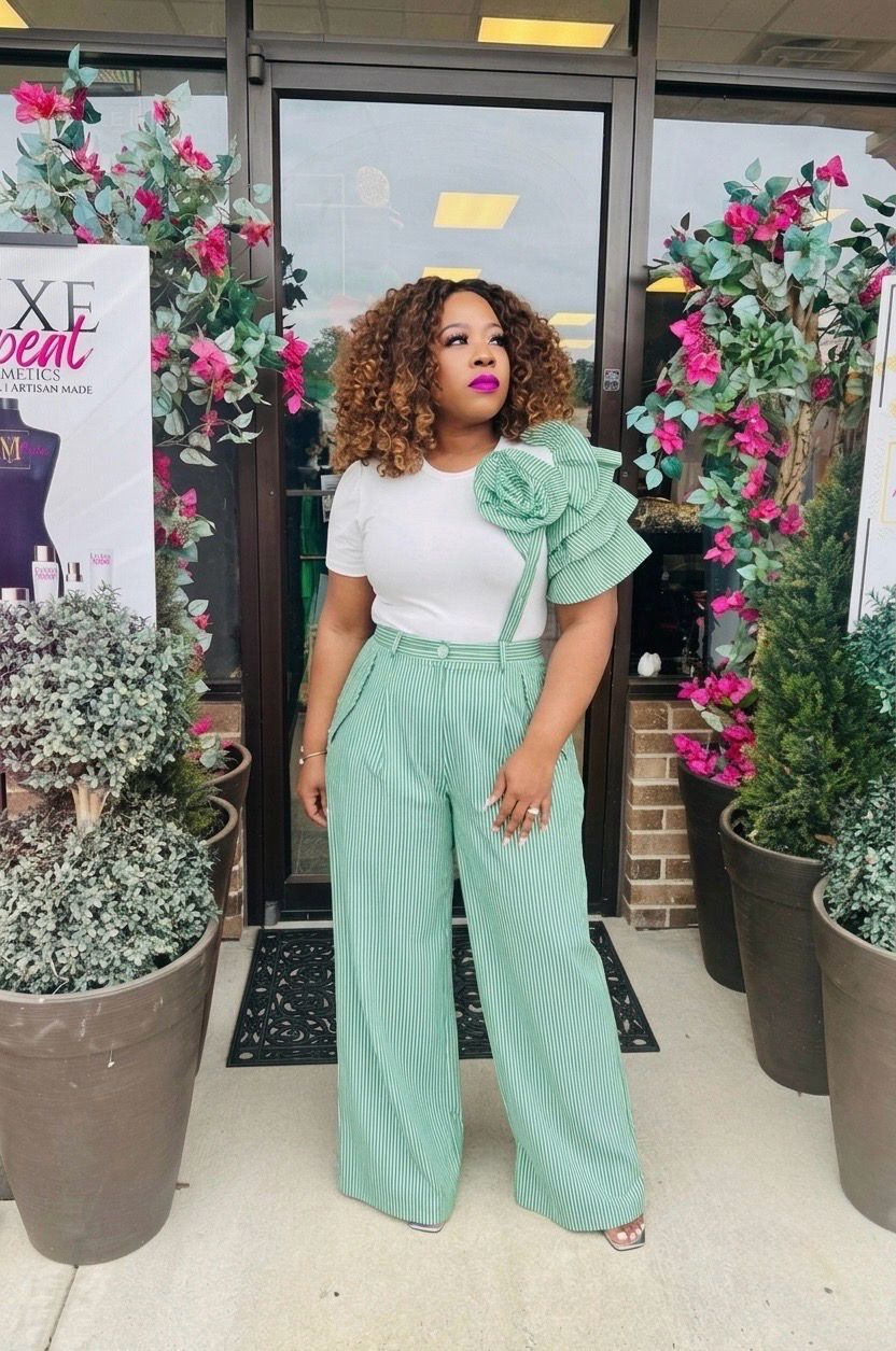 Green Seersucker Set