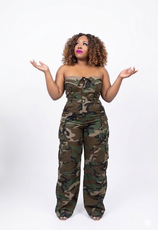 Camo Strapless Jumpsuit