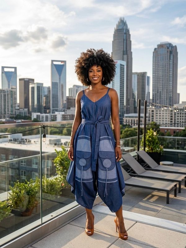 Chambray Harem Romper (one size)