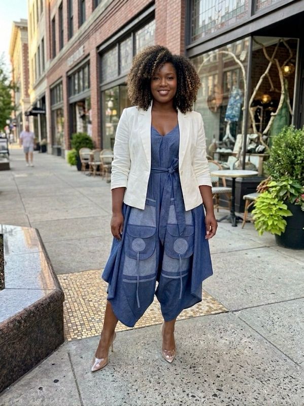 Chambray Harem Romper (one size)