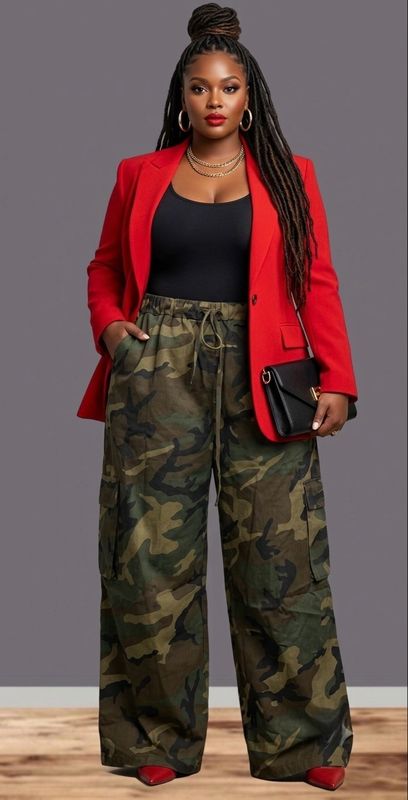 Wide-leg Camo Pants