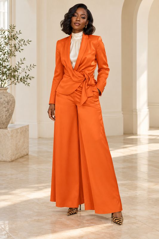Citrus Satin Suit