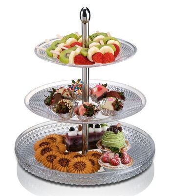 Acrylic 3 Tier Round Serving Tray