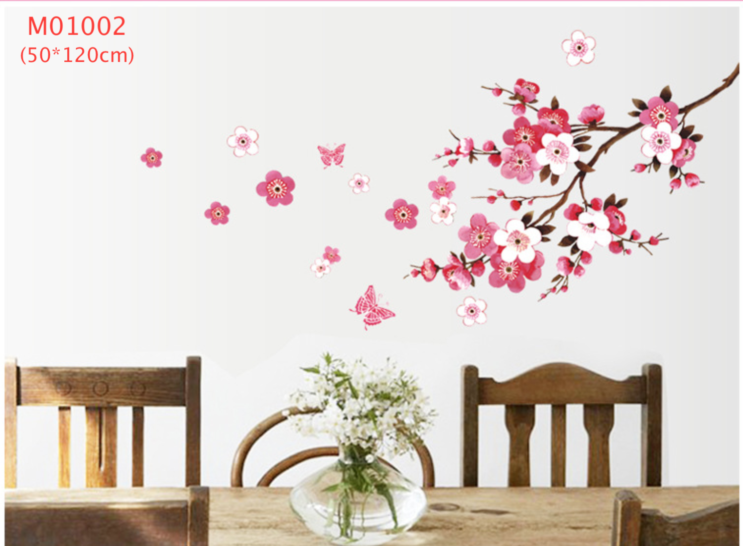 สติ๊กเกอร์ติดผนัง Wall Sticker PVC สติ๊กเกอร์ ต้นไม้ ดอกไม้ Home Decor DIY สติ๊กเกอร์แต่งบ้าน แต่งร้านค้า