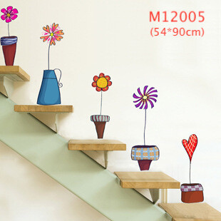 Wall Sticker สติ๊กเกอร์ติดผนัง PVC สติ๊กเกอร์ ดอกไม้ Home Decor Flowers DIY สติ๊กเกอร์แต่งบ้าน ห้องนั่งเล่น