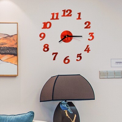 นาฬิกาติดผนัง 3D Acrylic Wall Clock Sticker Modern สติกเกอร์ นาฬิกา diy ติดผนัง แต่งร้านค้า แต่งร้านกาแฟ