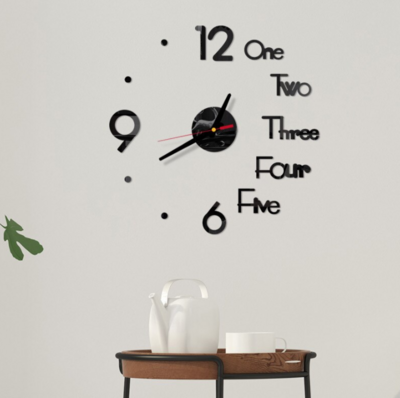 นาฬิกาติดผนัง 3D Acrylic Wall Clock Sticker Modern สติกเกอร์ นาฬิกา diy ติดผนัง แต่งร้านค้า แต่งร้านกาแฟ